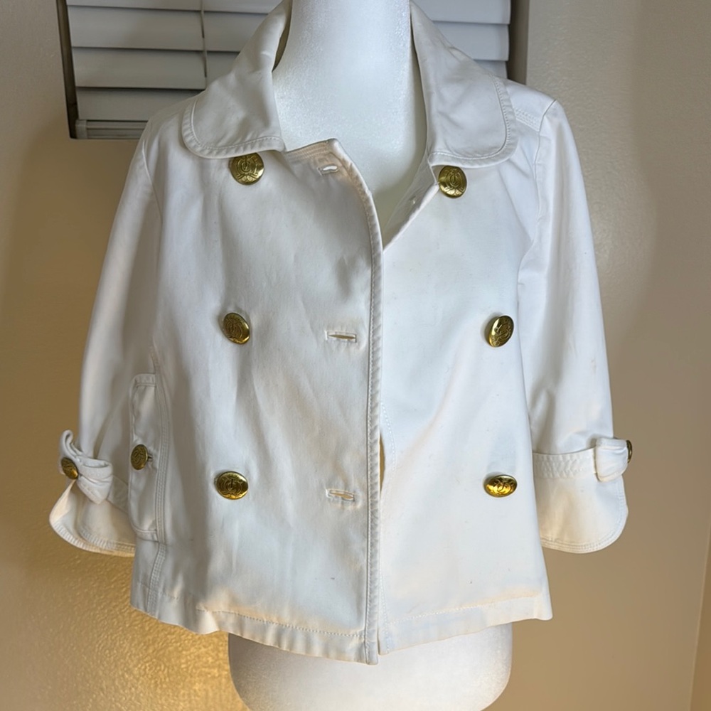Juicy Couture White Double-Breasted Sailor Jacket / Size S